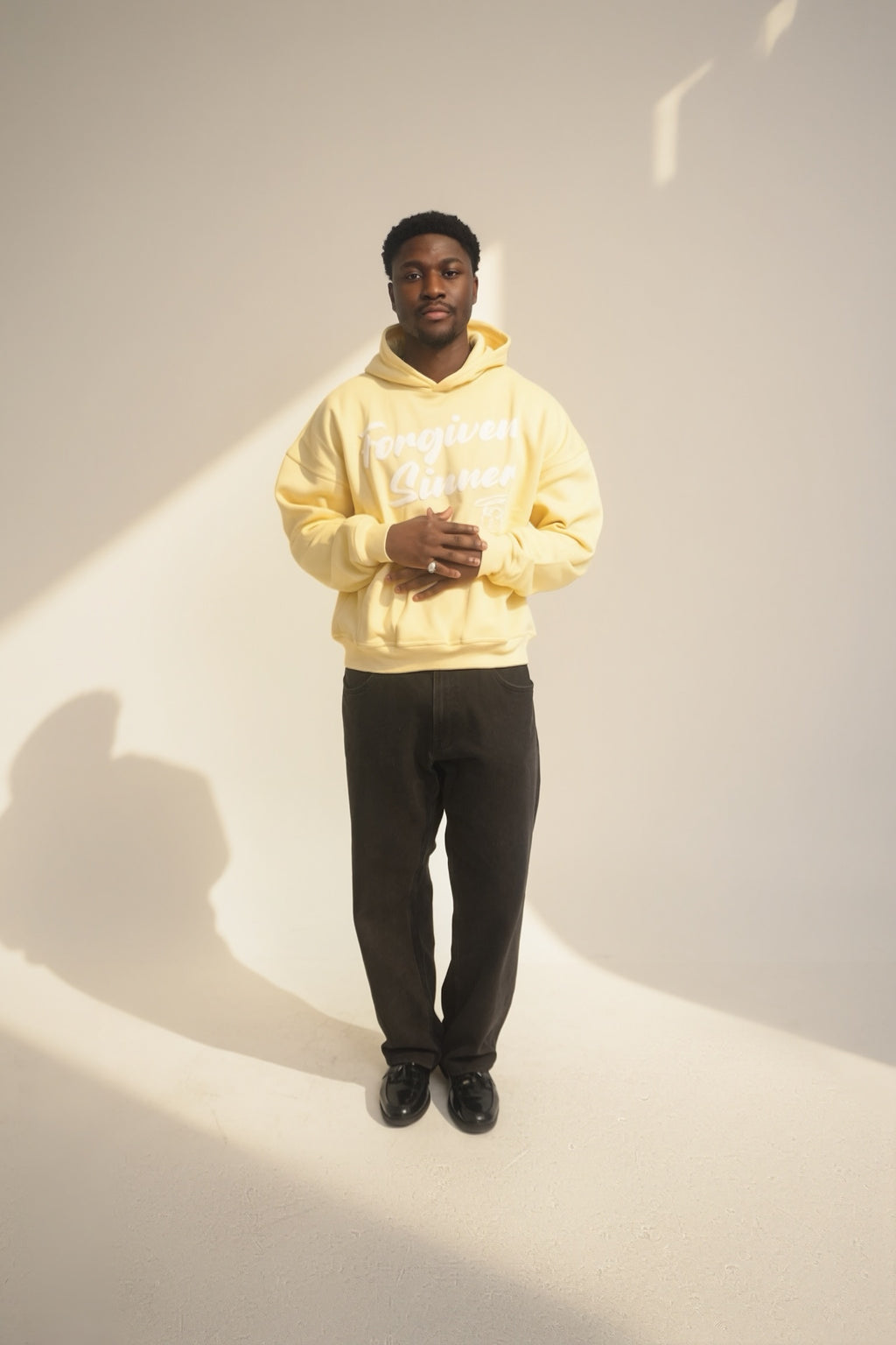 FORGIVEN SINNER HOODIE (YELLOW/WHITE)